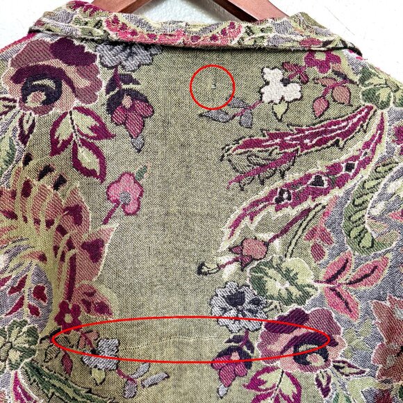 Anii by Natural Floral Tapestry Whimsigoth Open Front Long Cardigan Size S - Picture 14 of 16